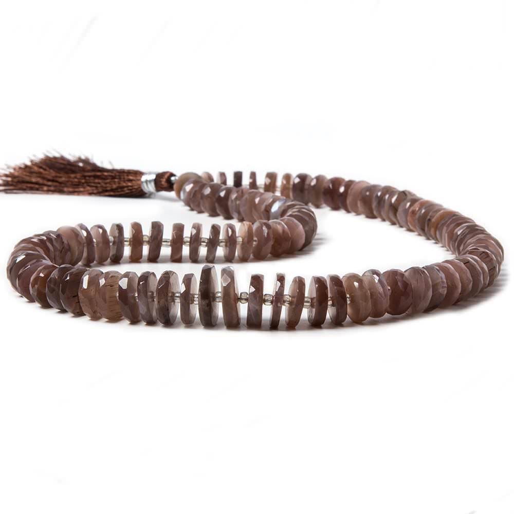 8.5-13mm Chocolate Moonstone faceted heishi beads 16 inch 90 pieces (ONLINE ORDER ONLY)