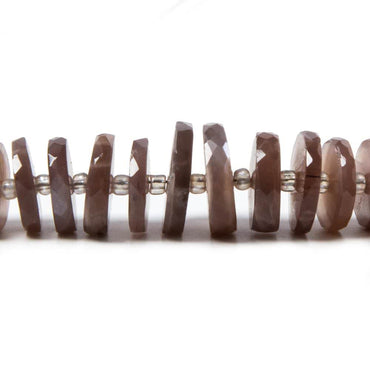 8.5-13mm Chocolate Moonstone faceted heishi beads 16 inch 90 pieces (ONLINE ORDER ONLY)