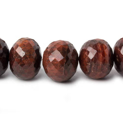 10-14mm Red Tiger's Eye faceted rondelle beads 15 inch AA (ONLINE ORDER ONLY)