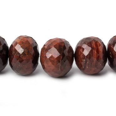 10-14mm Red Tiger's Eye faceted rondelle beads 15 inch AA (ONLINE ORDER ONLY)