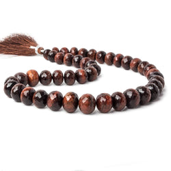 10-14mm Red Tiger's Eye faceted rondelle beads 15 inch AA (ONLINE ORDER ONLY)