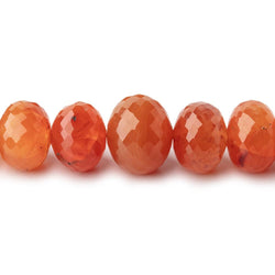 8.5-14mm Carnelian Faceted Rondelle Beads 16 inch 50 pieces AA (ONLINE ORDER ONLY)