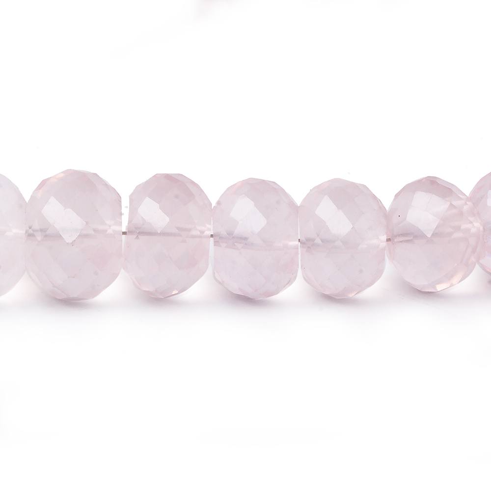 8.5-14mm Rose Quartz faceted rondelle beads 16 inch 50 pieces AA (ONLINE ORDER ONLY)