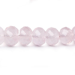 8.5-14mm Rose Quartz faceted rondelle beads 16 inch 50 pieces AA (ONLINE ORDER ONLY)