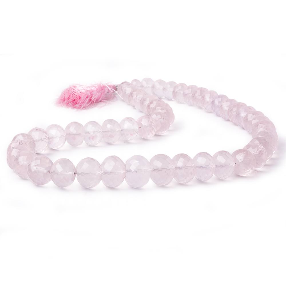 8.5-14mm Rose Quartz faceted rondelle beads 16 inch 50 pieces AA (ONLINE ORDER ONLY)