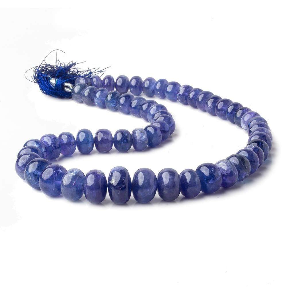 8.5-14mm Tanzanite Plain Rondelles 15 inch 55 Beads AA Grade (ONLINE ORDER ONLY)