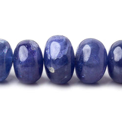 8.5-14mm Tanzanite Plain Rondelles 15 inch 55 Beads AA Grade (ONLINE ORDER ONLY)