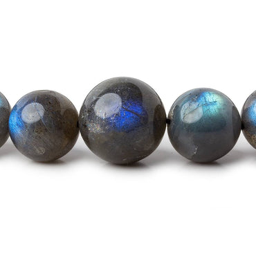8.5-15.5mm Labradorite plain round beads 19 inch 43 pieces (ONLINE ORDER ONLY)
