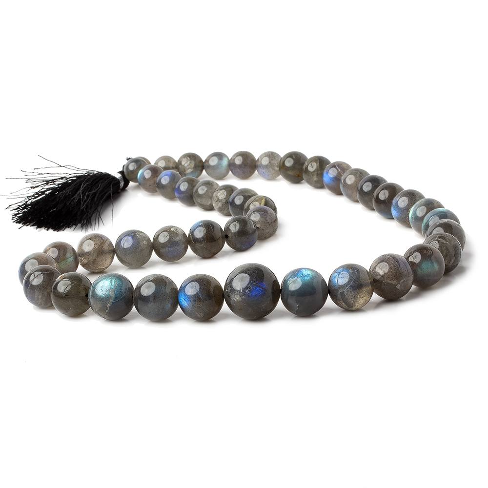 8.5-15.5mm Labradorite plain round beads 19 inch 43 pieces (ONLINE ORDER ONLY)