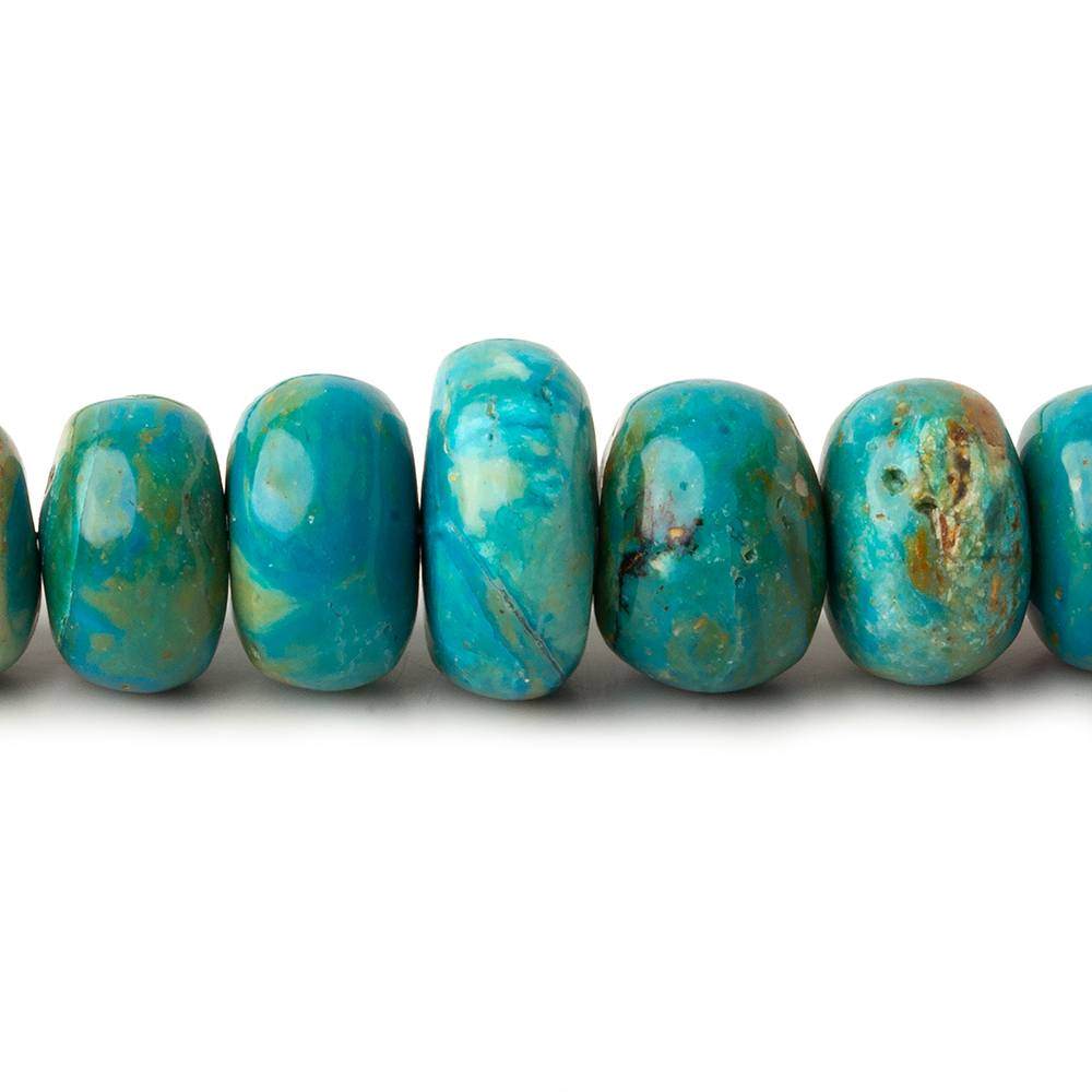 8.5-15.5mm Peruvian Blue Opal plain rondelle beads 20 inch 74 pieces AA (ONLINE ORDER ONLY)