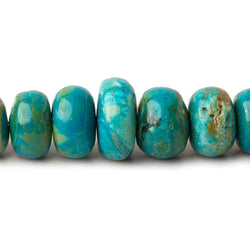 8.5-15.5mm Peruvian Blue Opal plain rondelle beads 20 inch 74 pieces AA (ONLINE ORDER ONLY)
