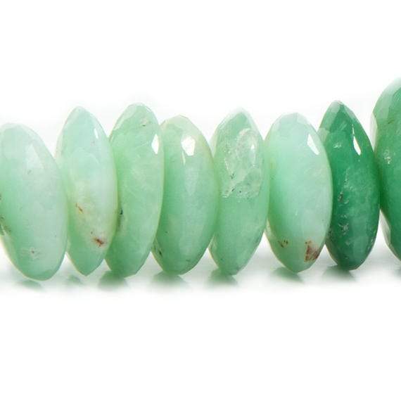 8.5-17mm Chrysoprase German Faceted Rondelle Beads 16 inch 108 pieces (ONLINE ORDER ONLY)