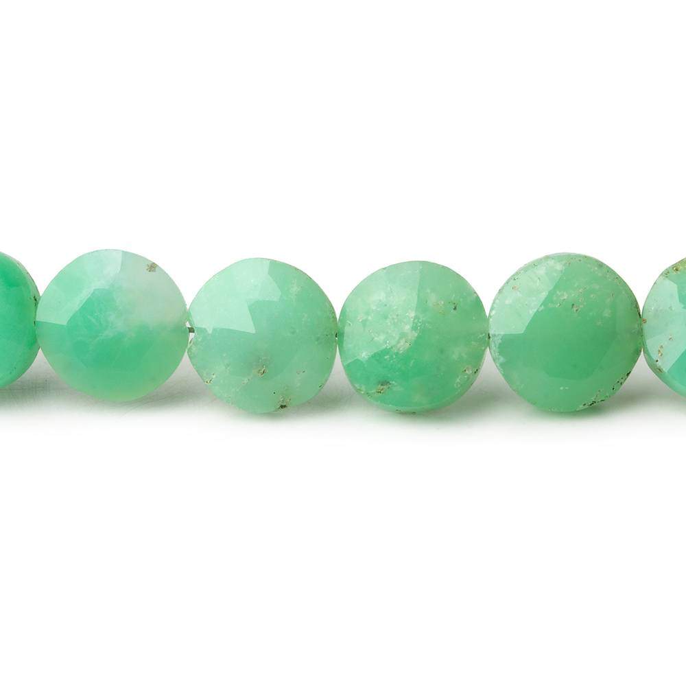 8.5-9.5mm Chrysoprase Faceted Coins 8 inch 23 beads (ONLINE ORDER ONLY)