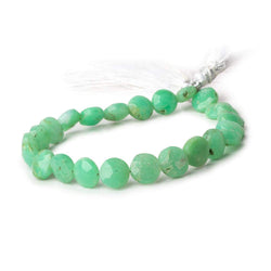 8.5-9.5mm Chrysoprase Faceted Coins 8 inch 23 beads (ONLINE ORDER ONLY)