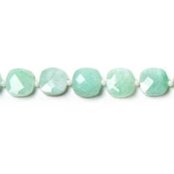 8.5-9.5mm Chrysoprase faceted pillow beads 14 inch 30 pieces (ONLINE ORDER ONLY)