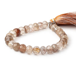 8.5-9.5mm Rutilated Quartz Faceted Rondelle Beads 8 inch 29 pieces (ONLINE ORDER ONLY)