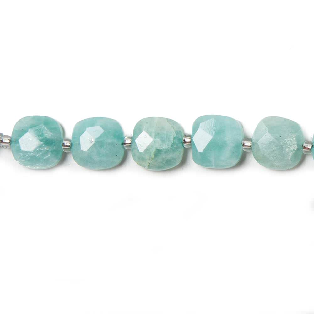 8.5-9mm Amazonite faceted pillow beads 14 inch 33 pieces (ONLINE ORDER ONLY)