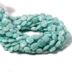 8.5-9mm Amazonite faceted pillow beads 14 inch 33 pieces (ONLINE ORDER ONLY)