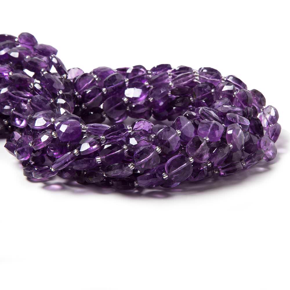 8.5-9mm Amethyst faceted pillow beads 14 inch 34 pieces (ONLINE ORDER ONLY)