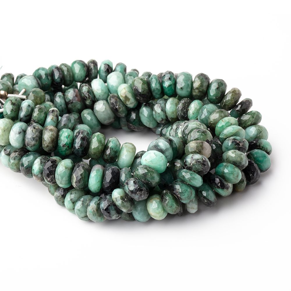 8.5-9mm Brazilian Emerald faceted rondelle beads 8 inch 37 pieces (ONLINE ORDER ONLY)