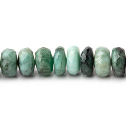 8.5-9mm Brazilian Emerald faceted rondelle beads 8 inch 37 pieces (ONLINE ORDER ONLY)