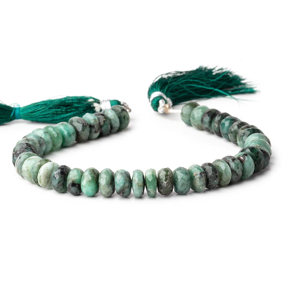 8.5-9mm Brazilian Emerald faceted rondelle beads 8 inch 37 pieces (ONLINE ORDER ONLY)