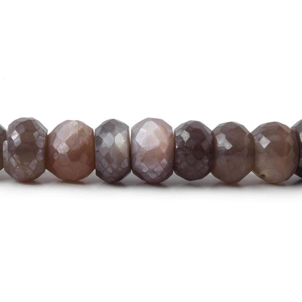 8.5-9mm Mystic Chocolate Moonstone faceted rondelle beads 13 inch 59 pieces A (ONLINE ORDER ONLY)