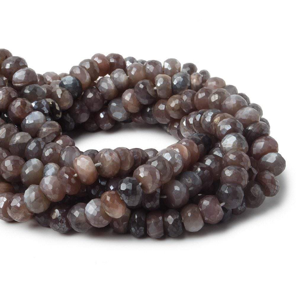 8.5-9mm Mystic Chocolate Moonstone faceted rondelle beads 13 inch 59 pieces A (ONLINE ORDER ONLY)