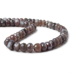 8.5-9mm Mystic Chocolate Moonstone faceted rondelle beads 13 inch 59 pieces A (ONLINE ORDER ONLY)
