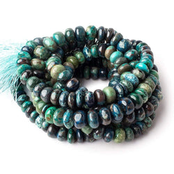 8.5-9mm Chrysocolla Plain Rondelle Beads 16 inch 61 pieces AA grade (ONLINE ORDER ONLY)