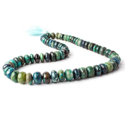 8.5-9mm Chrysocolla Plain Rondelle Beads 16 inch 61 pieces AA grade (ONLINE ORDER ONLY)