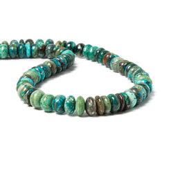 8.5-9mm Chrysocolla Plain Rondelle Beads 16 inch 61 pieces AA grade (ONLINE ORDER ONLY)