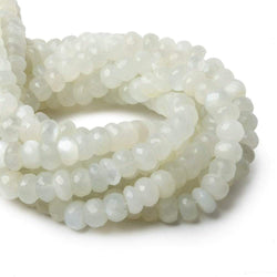 8.5-9mm Cream Moonstone faceted rondelle beads 13 inch 59 pieces AAA (ONLINE ORDER ONLY)