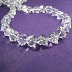 8.5-9mm Crystal Quartz Straight Drill Faceted Trillion 9 inch 25 pieces (ONLINE ORDER ONLY)