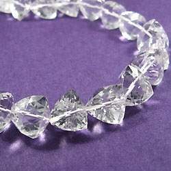 8.5-9mm Crystal Quartz Straight Drill Faceted Trillion 9 inch 25 pieces (ONLINE ORDER ONLY)