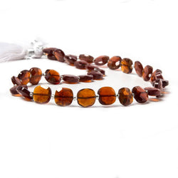 8.5-9mm Hessonite faceted pillow beads 14 inch 34 pieces (ONLINE ORDER ONLY)