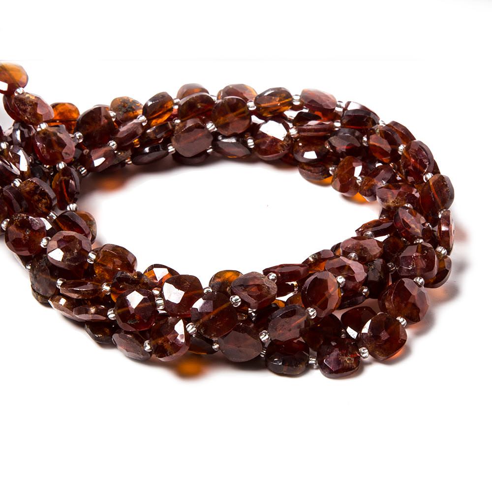 8.5-9mm Hessonite faceted pillow beads 14 inch 34 pieces (ONLINE ORDER ONLY)
