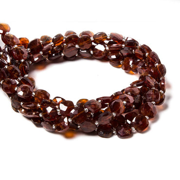 8.5-9mm Hessonite faceted pillow beads 14 inch 34 pieces (ONLINE ORDER ONLY)