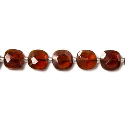 8.5-9mm Hessonite faceted pillow beads 14 inch 34 pieces (ONLINE ORDER ONLY)