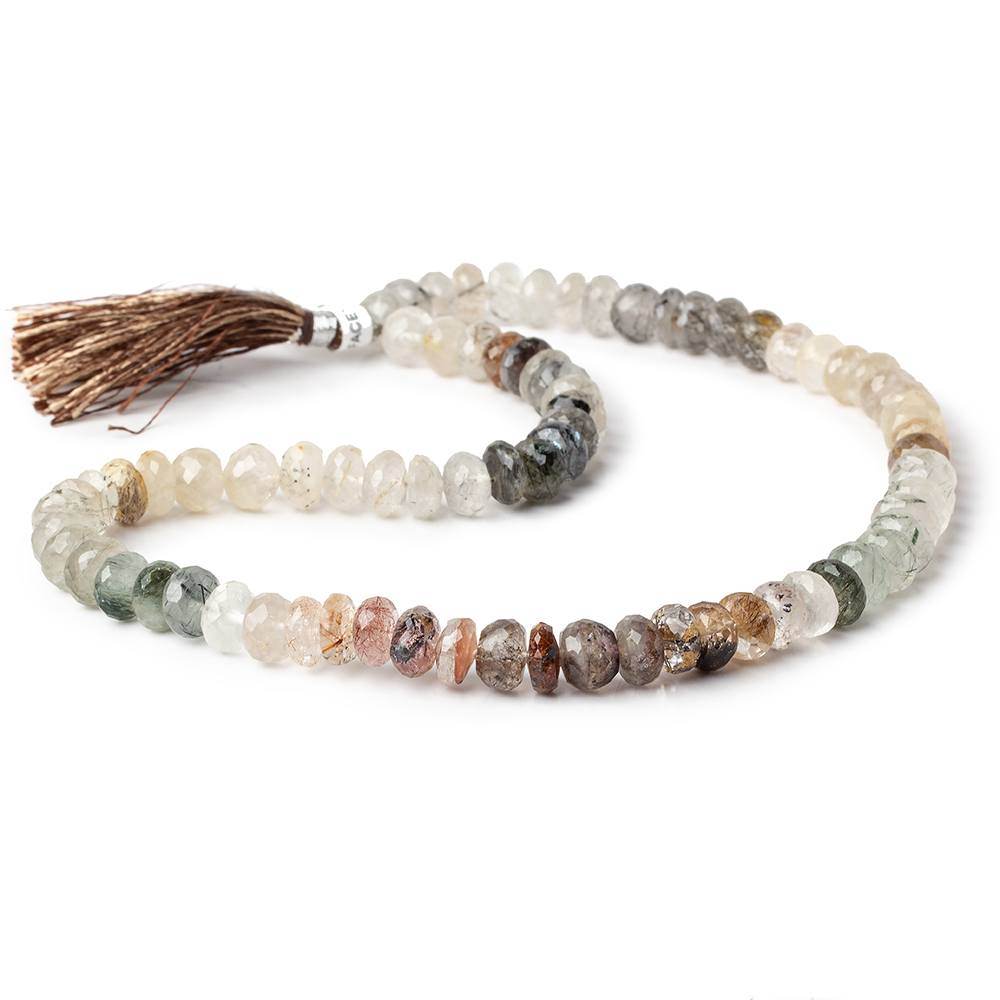 8.5-9mm Multi Rutilated Quartz Faceted Rondelle 15 inch 75 pieces A (ONLINE ORDER ONLY)