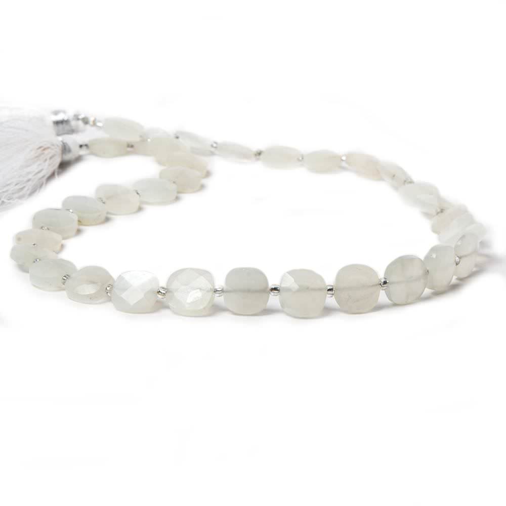 8.5-9mm Off White Moonstone faceted pillow beads 13.5 inch 32 pieces (ONLINE ORDER ONLY)