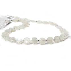 8.5-9mm Off White Moonstone faceted pillow beads 13.5 inch 32 pieces (ONLINE ORDER ONLY)