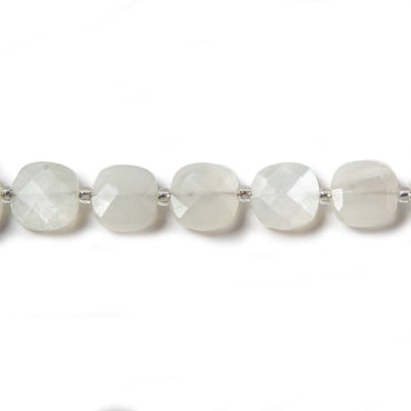 8.5-9mm Off White Moonstone faceted pillow beads 13.5 inch 32 pieces (ONLINE ORDER ONLY)