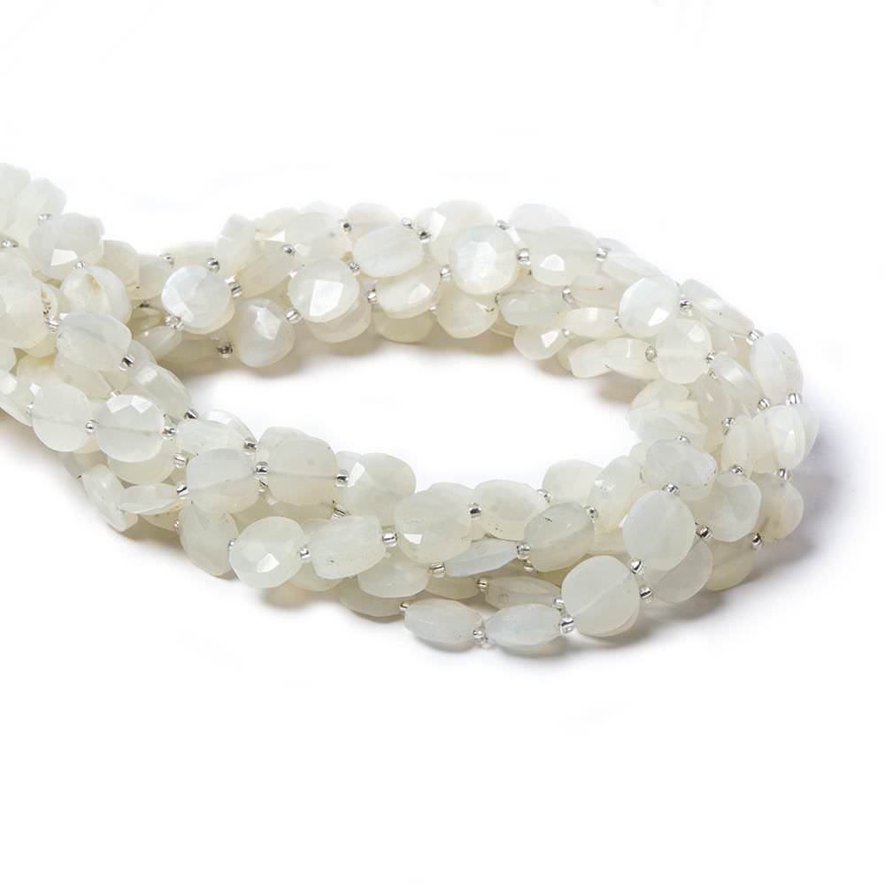 8.5-9mm Off White Moonstone faceted pillow beads 13.5 inch 32 pieces (ONLINE ORDER ONLY)