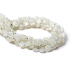8.5-9mm Off White Moonstone faceted pillow beads 13.5 inch 32 pieces (ONLINE ORDER ONLY)