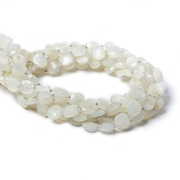 8.5-9mm Off White Moonstone faceted pillow beads 13.5 inch 32 pieces (ONLINE ORDER ONLY)