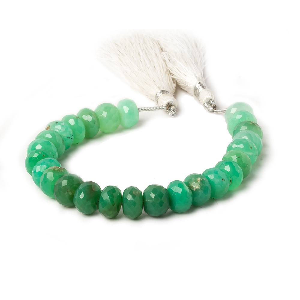 8.5-9mm Shaded Chrysoprase faceted rondelles 6 inches 24 beads (ONLINE ORDER ONLY)