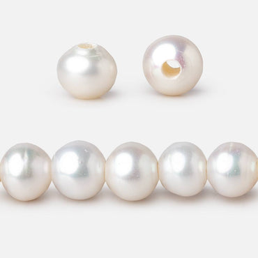 8.5-9mm White Off Round Large Hole Freshwater Pearls 7.5 inch 22 Beads (ONLINE ORDER ONLY)
