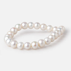 8.5-9mm White Off Round Large Hole Freshwater Pearls 7.5 inch 22 Beads (ONLINE ORDER ONLY)