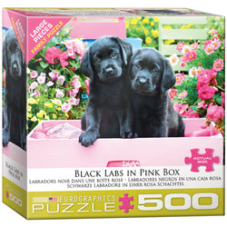 Puzzle: Variety 500 Pieces - Black Labs in Pink Box (ONLINE ORDER ONLY)